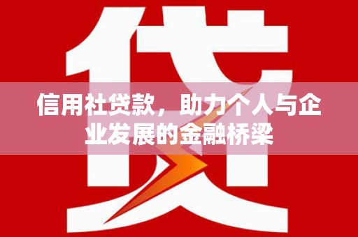 南郊信用社贷款，助力个人与企业发展的金融桥梁