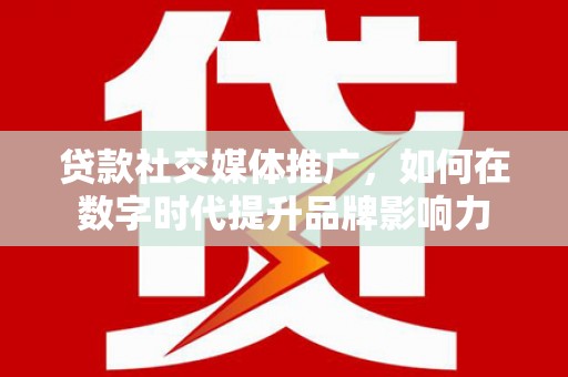 南郊贷款社交媒体推广，如何在数字时代提升品牌影响力