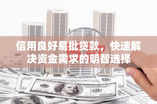 南郊信用良好易批贷款，快速解决资金需求的明智选择