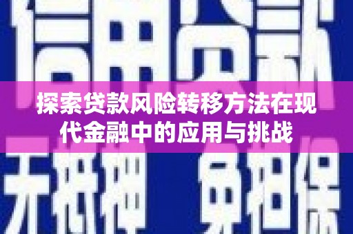 南郊探索贷款风险转移方法在现代金融中的应用与挑战