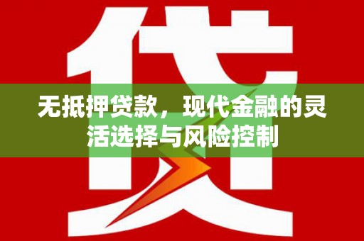 南郊无抵押贷款，现代金融的灵活选择与风险控制