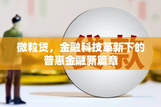 南郊微粒贷，金融科技革新下的普惠金融新篇章