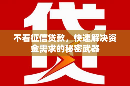 南郊不看征信贷款，快速解决资金需求的秘密武器