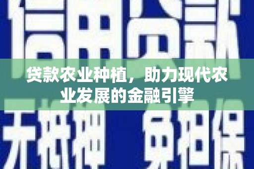 南郊贷款农业种植，助力现代农业发展的金融引擎