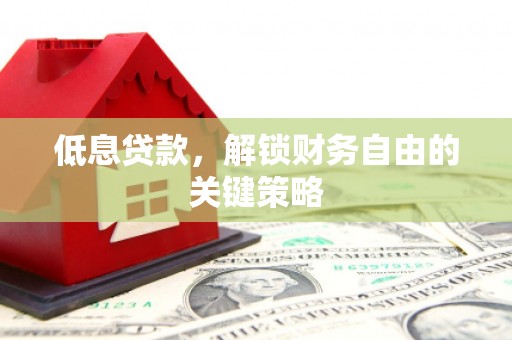 南郊低息贷款，解锁财务自由的关键策略