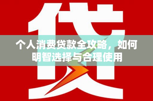 南郊个人消费贷款全攻略，如何明智选择与合理使用